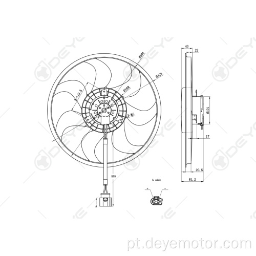 Ventilador de refrigeração do radiador para VW MULTIVAN